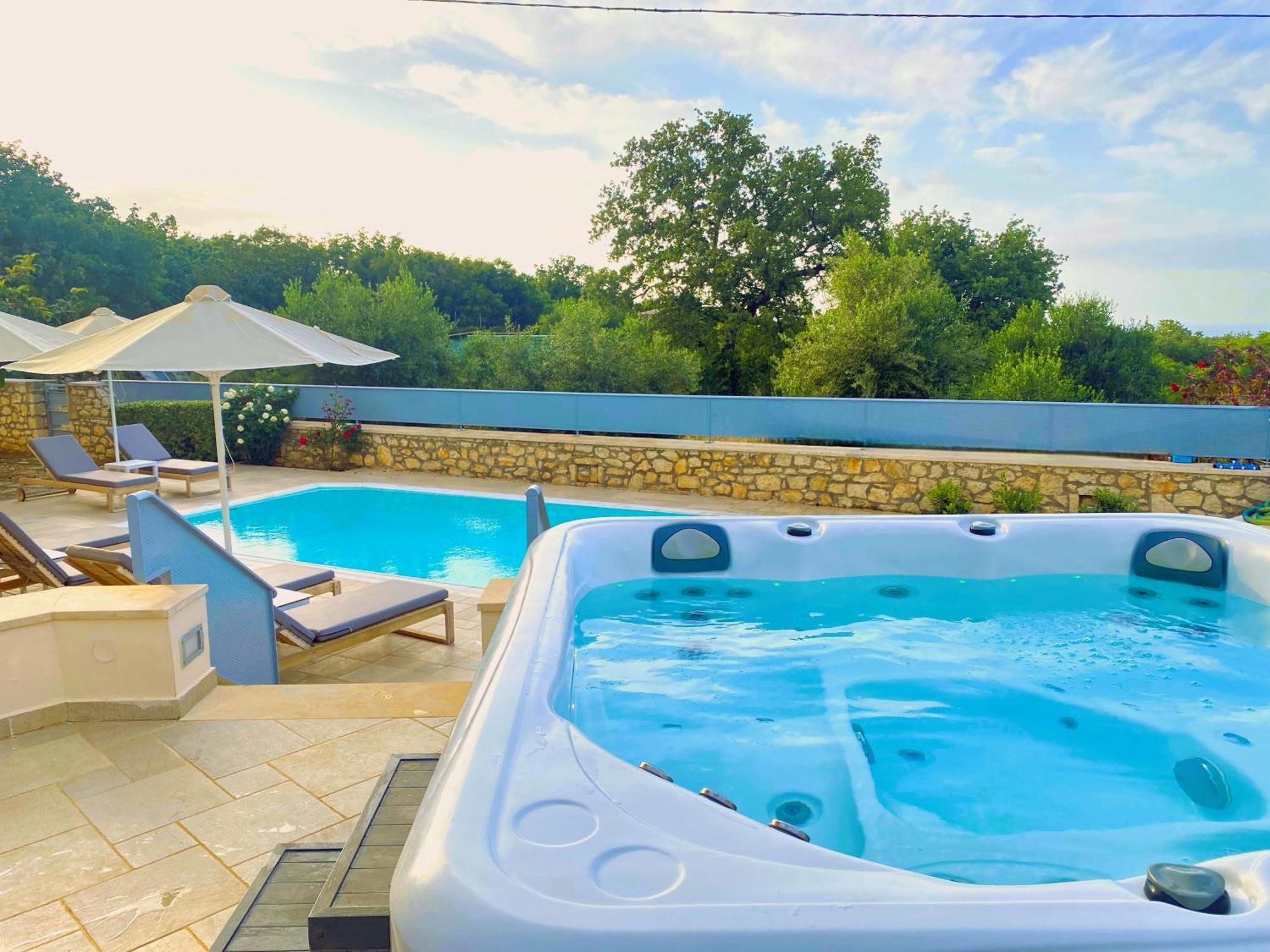 Deluxe Villa Ianthos - Outdoor Hot Tub & Kids Pool Gállos Eksteriør billede